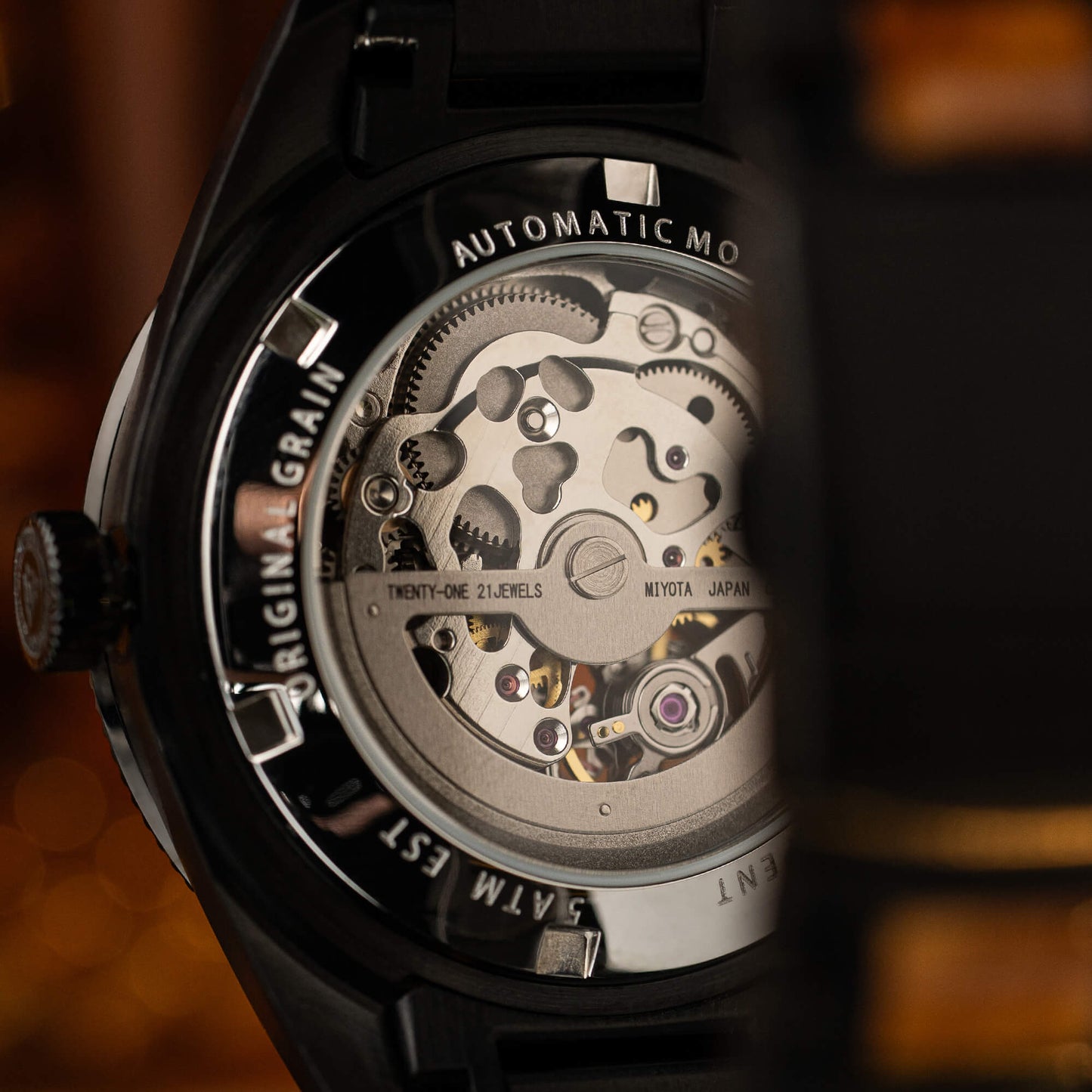 Burlwood Black Vintage Automatic 40mm