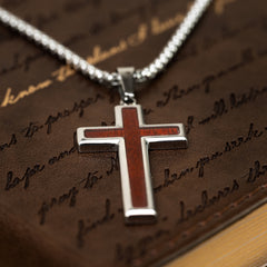 Rosewood Silver Cross Necklace