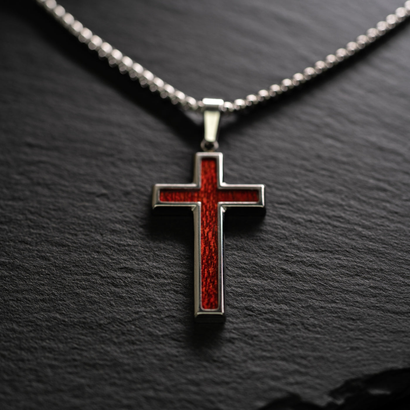 Rosewood Silver Cross Necklace