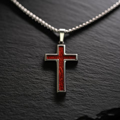Rosewood Silver Cross Necklace