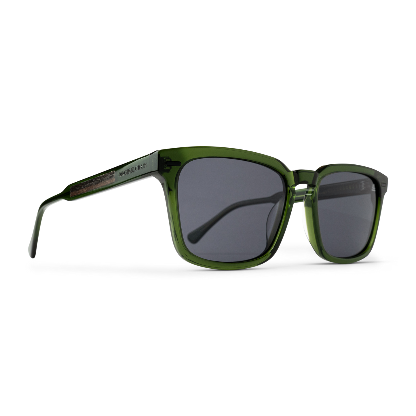 Sunset Black Walnut Transparent Green Sunglasses