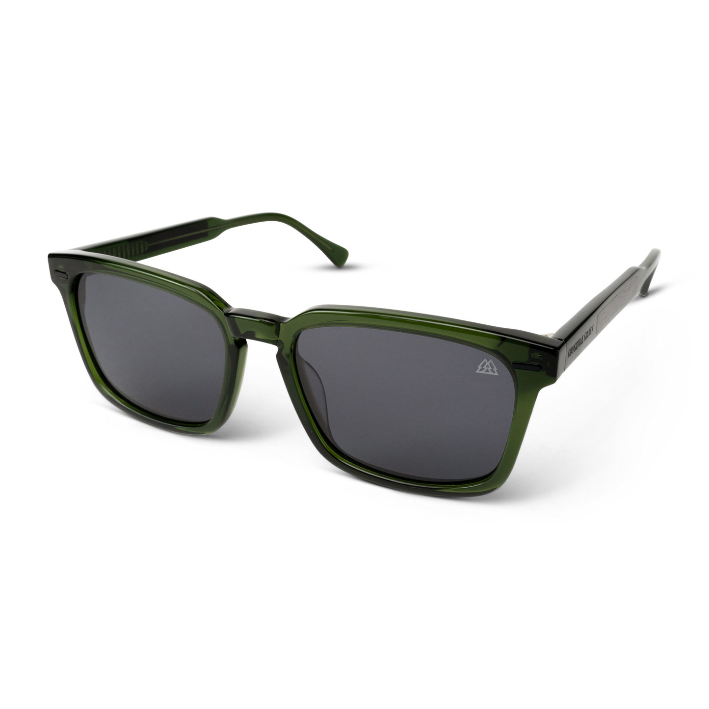 Sunset-Sonnenbrille aus schwarzem Walnussholz, transparent und grün