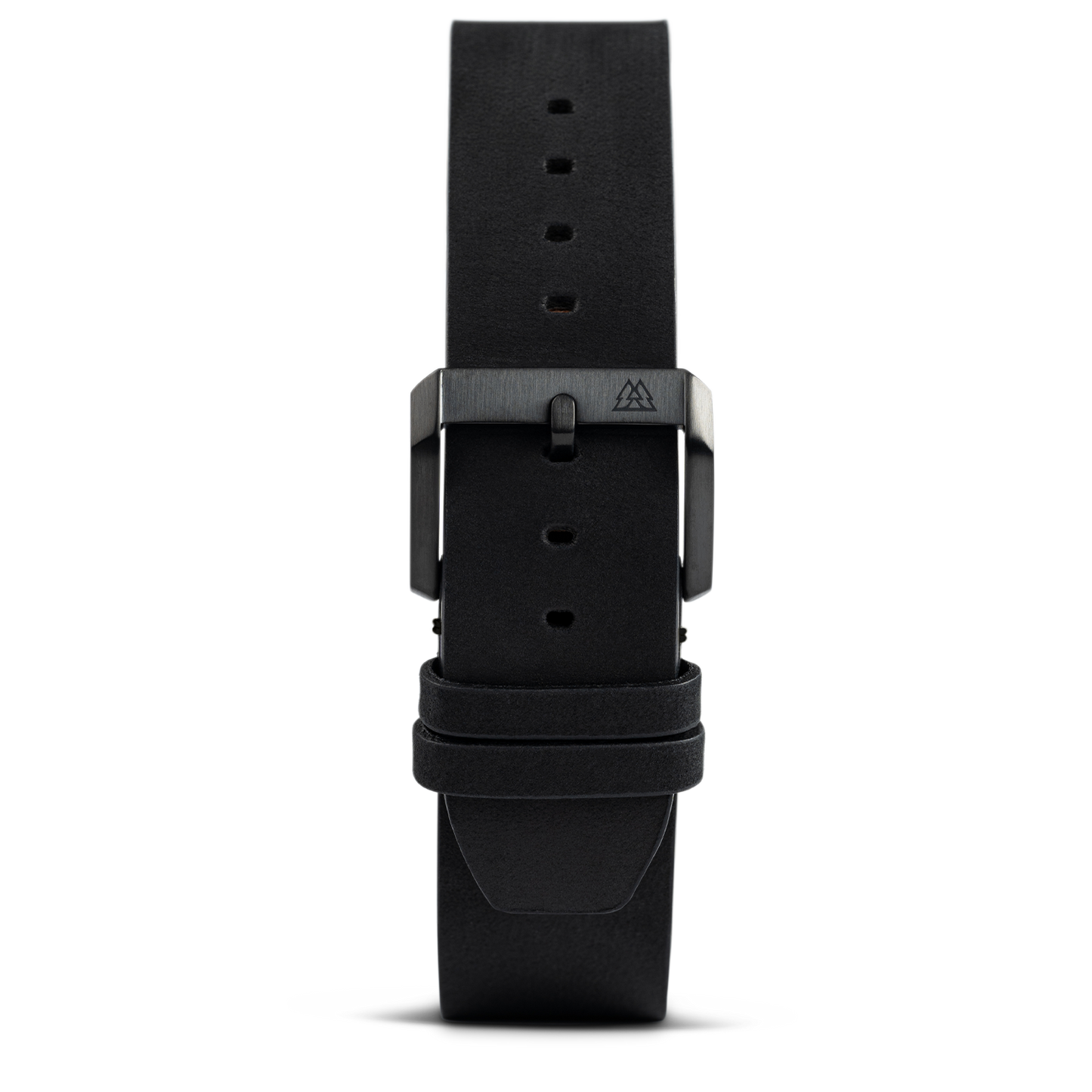 Midnight Black Raw Edge 22mm Leather Band