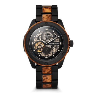 Burlwood Black Rugged Auto 44mm