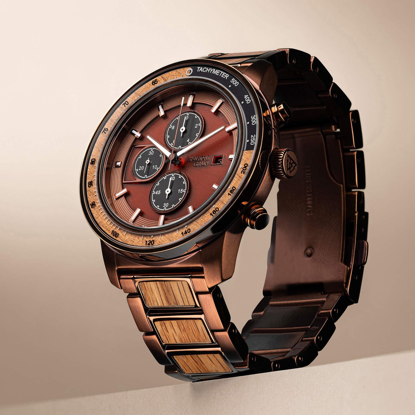 Whiskey Espresso Barrel Solar Chrono 45mm