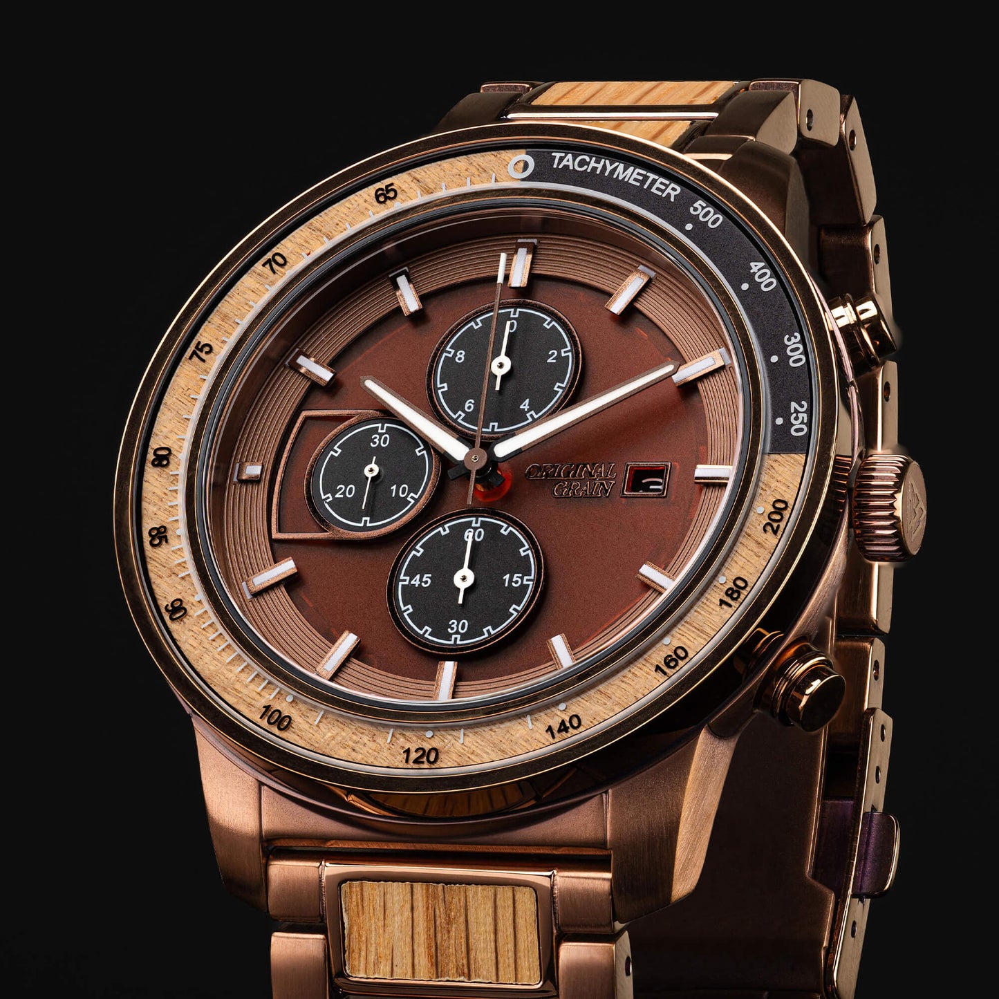 Whiskey Espresso Barrel Solar Chrono 45mm