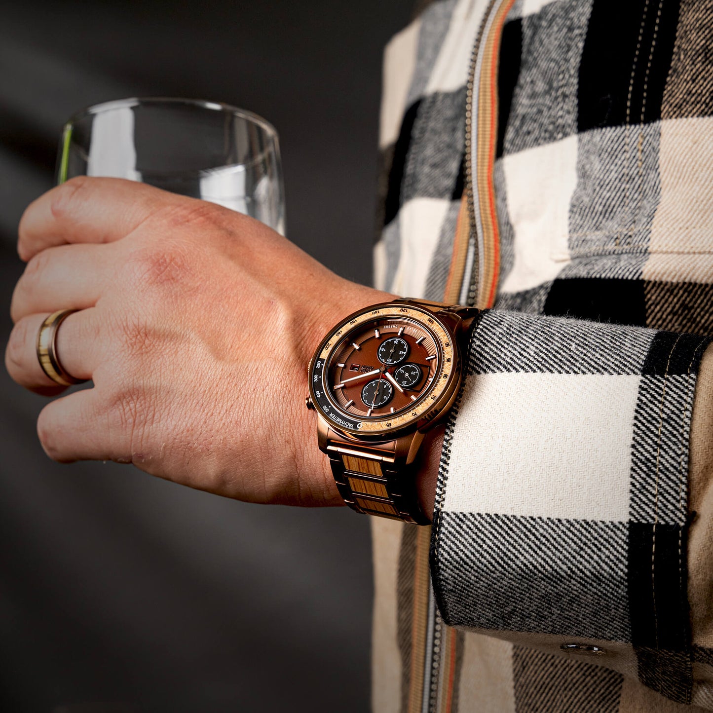 Whiskey Espresso Barrel Solar Chrono 45mm