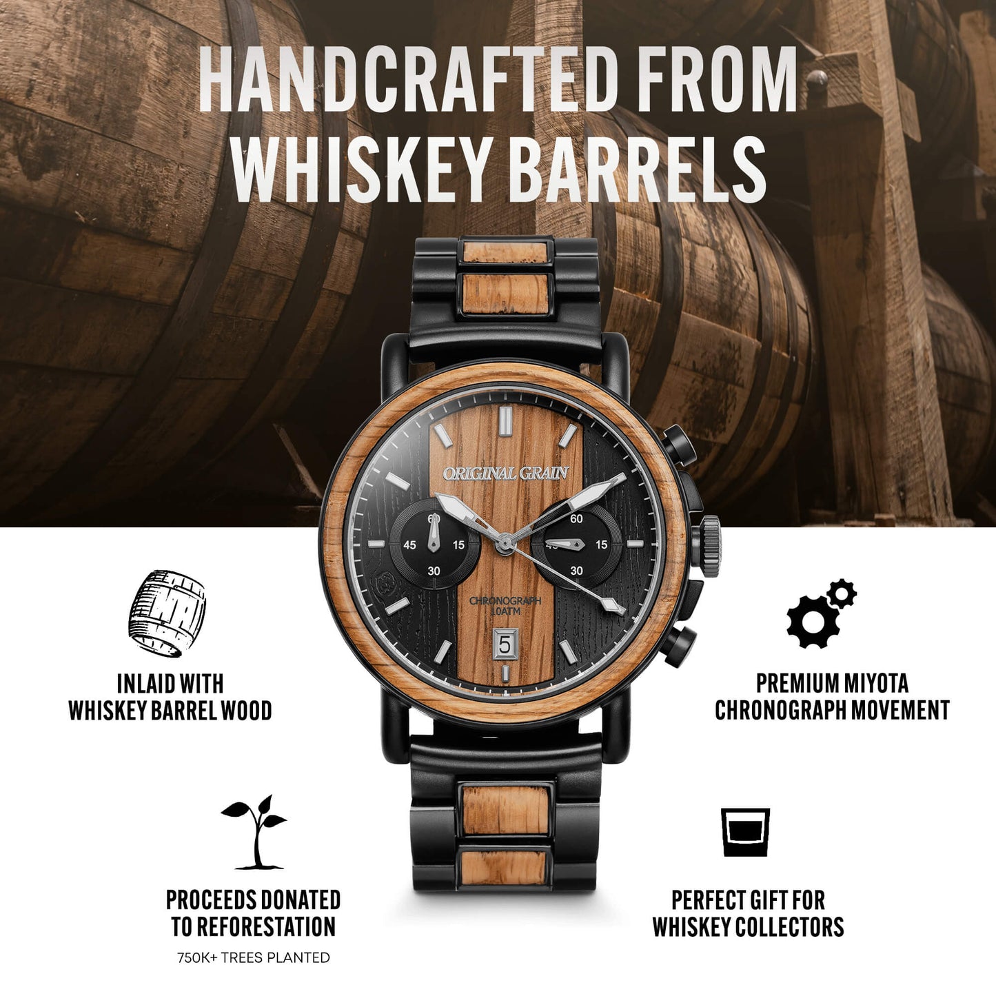Whiskey Black Chrono 44mm