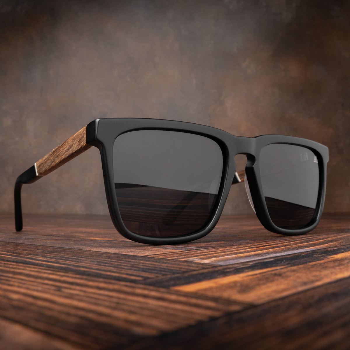 Revival Walnut Matte Black Sunglass