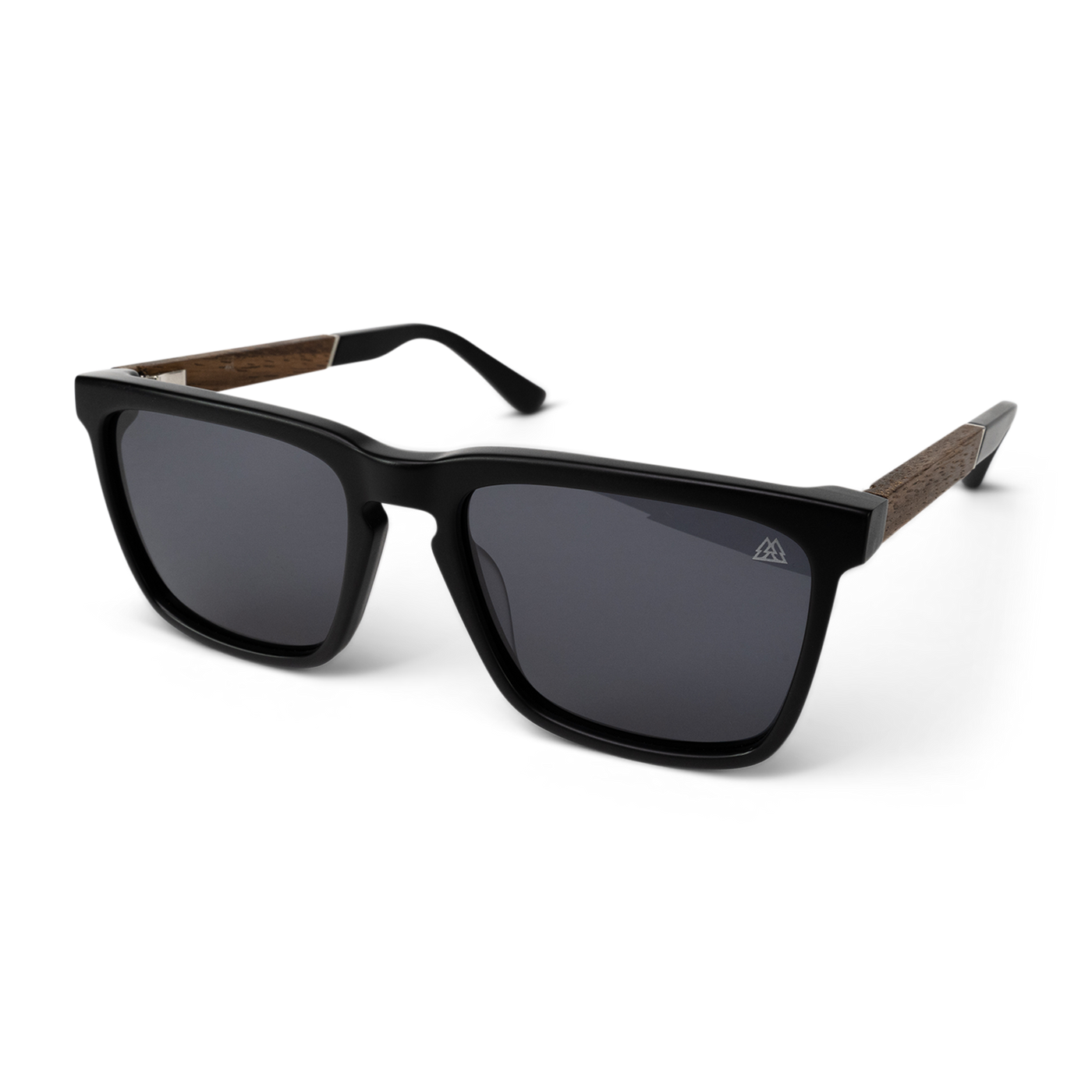 Mattschwarze Revival-Sonnenbrille aus Walnussholz