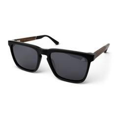 Mattschwarze Revival-Sonnenbrille aus Walnussholz