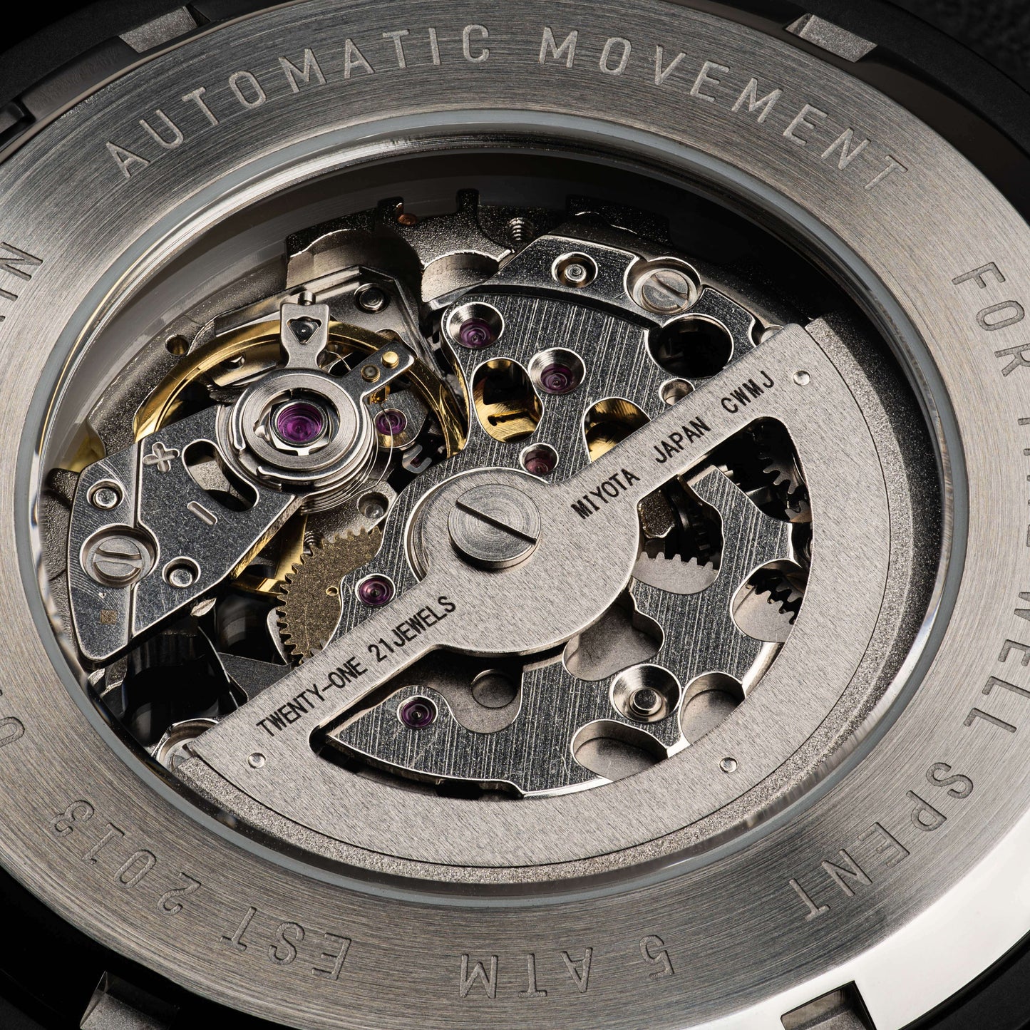 Charred Whiskey Silver Barrel Automatic 46mm