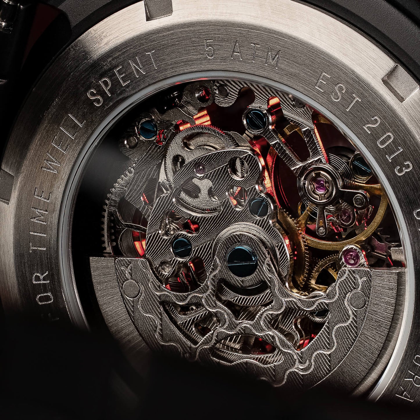 Burlwood Black Rugged Auto 44mm