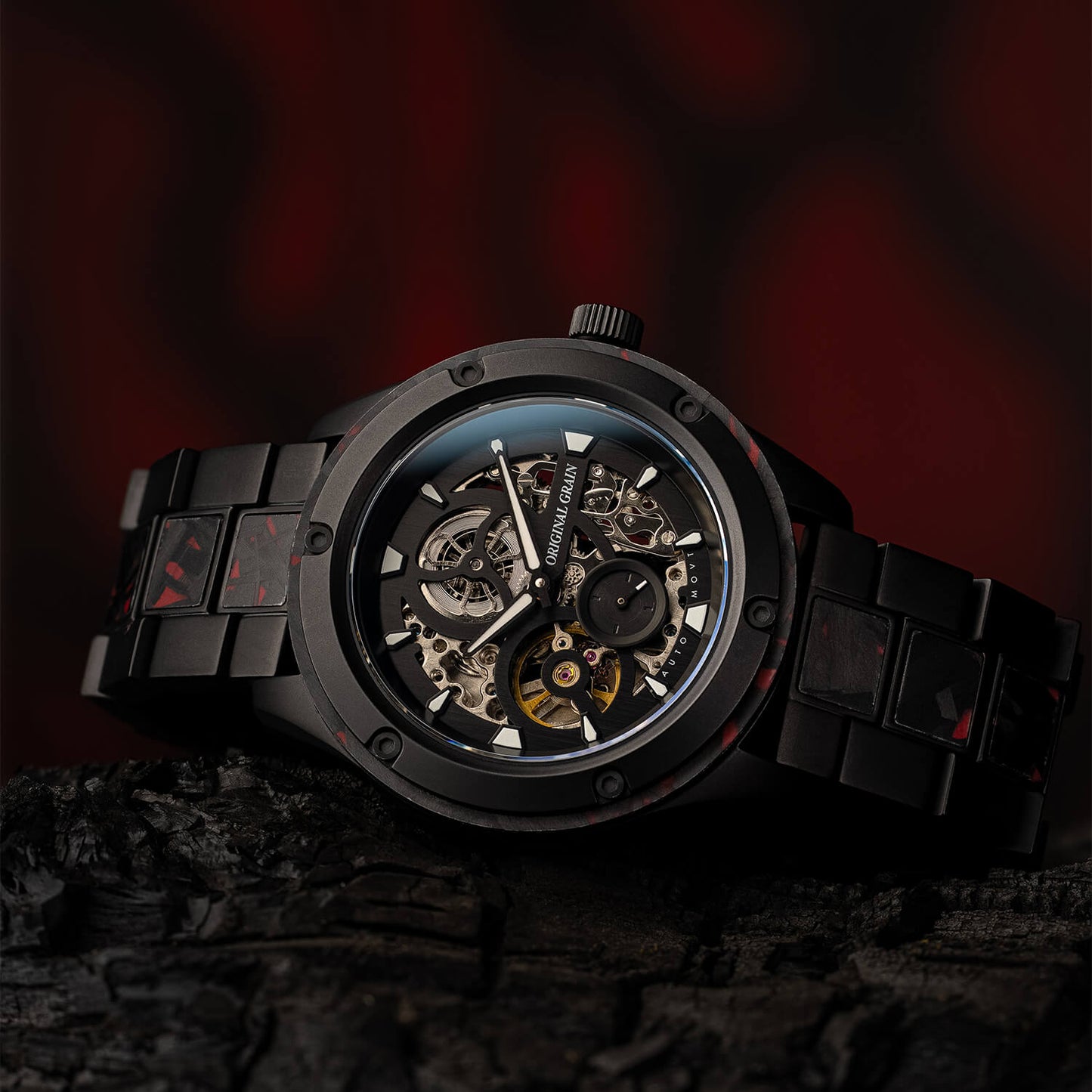 Forest Fire Red Rugged Auto 44mm