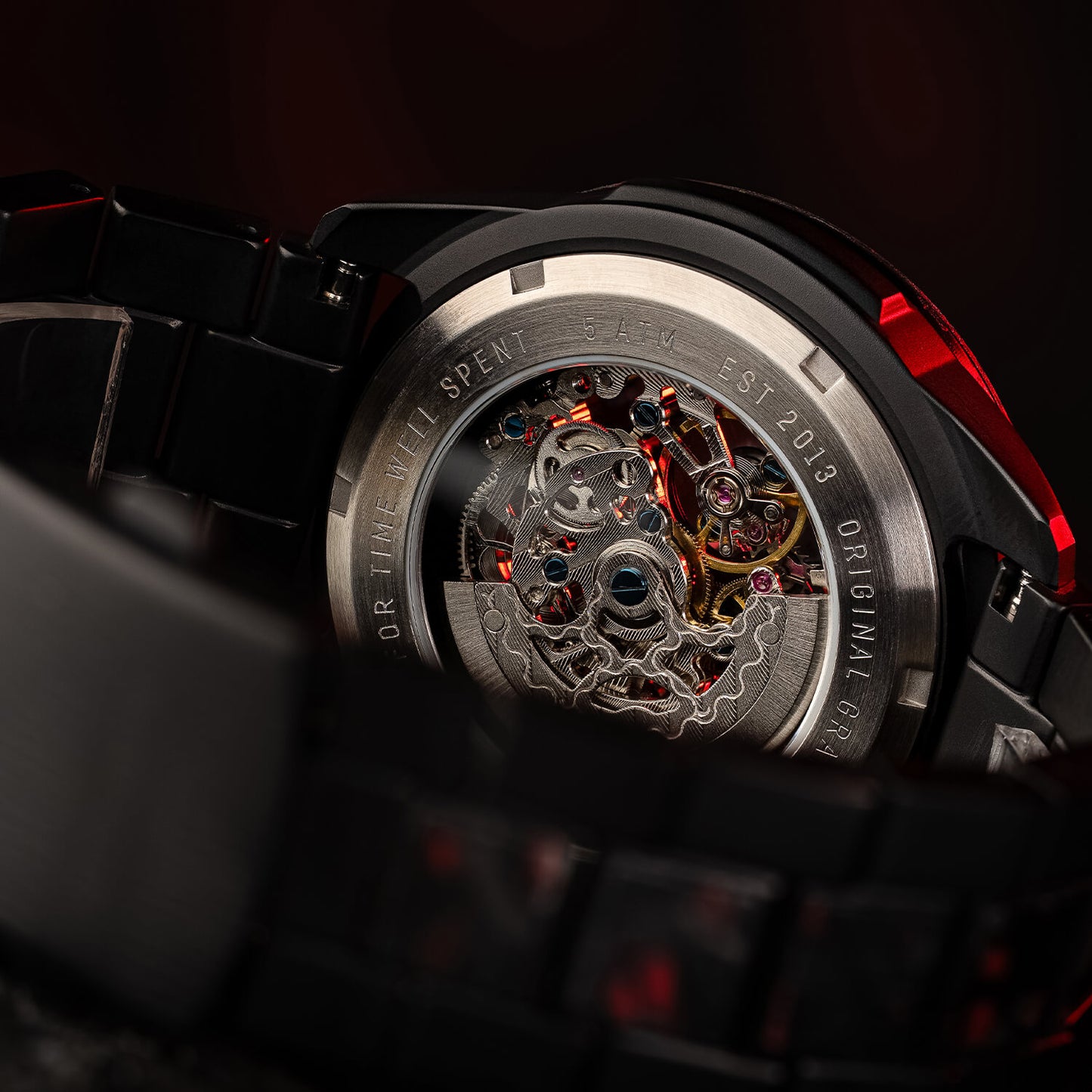 Forest Fire Red Rugged Auto 44mm