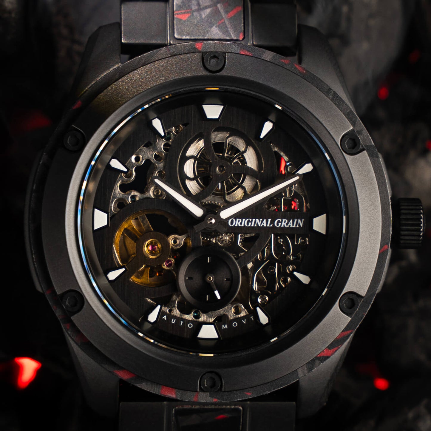 Forest Fire Red Rugged Auto 44mm