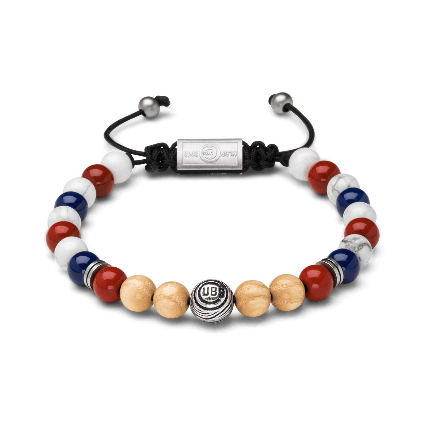 Chicago Cubs Round Macrame Bracelet 8mm by Original Grain