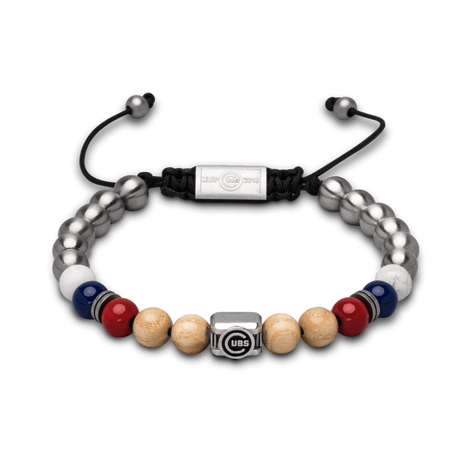 Chicago Cubs Square Macrame Bracelet 8mm by Original Grain