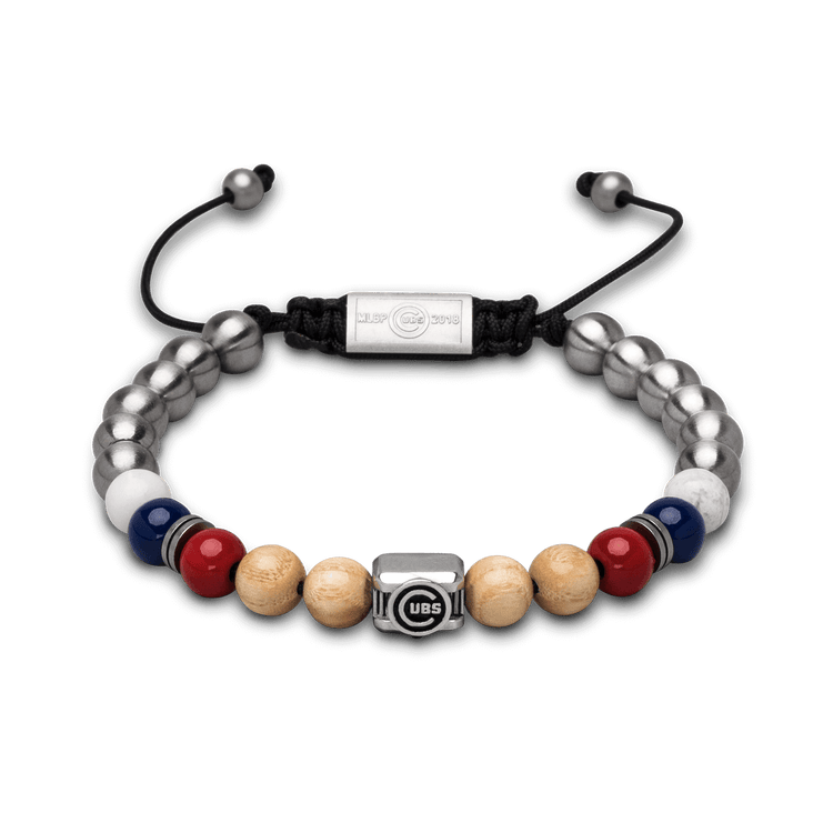 Chicago Cubs Square Macrame Bracelet 8mm by Original Grain