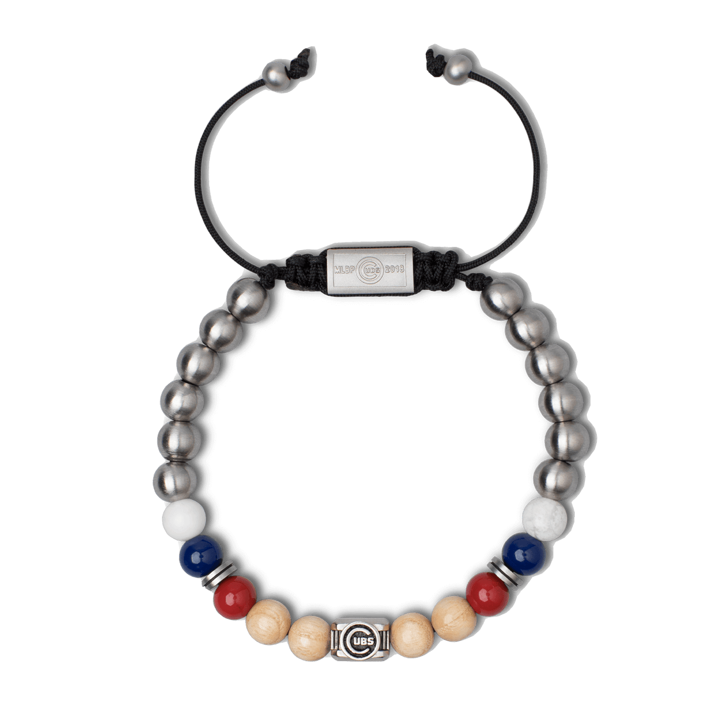 Chicago Cubs Square Macrame Bracelet 8mm by Original Grain