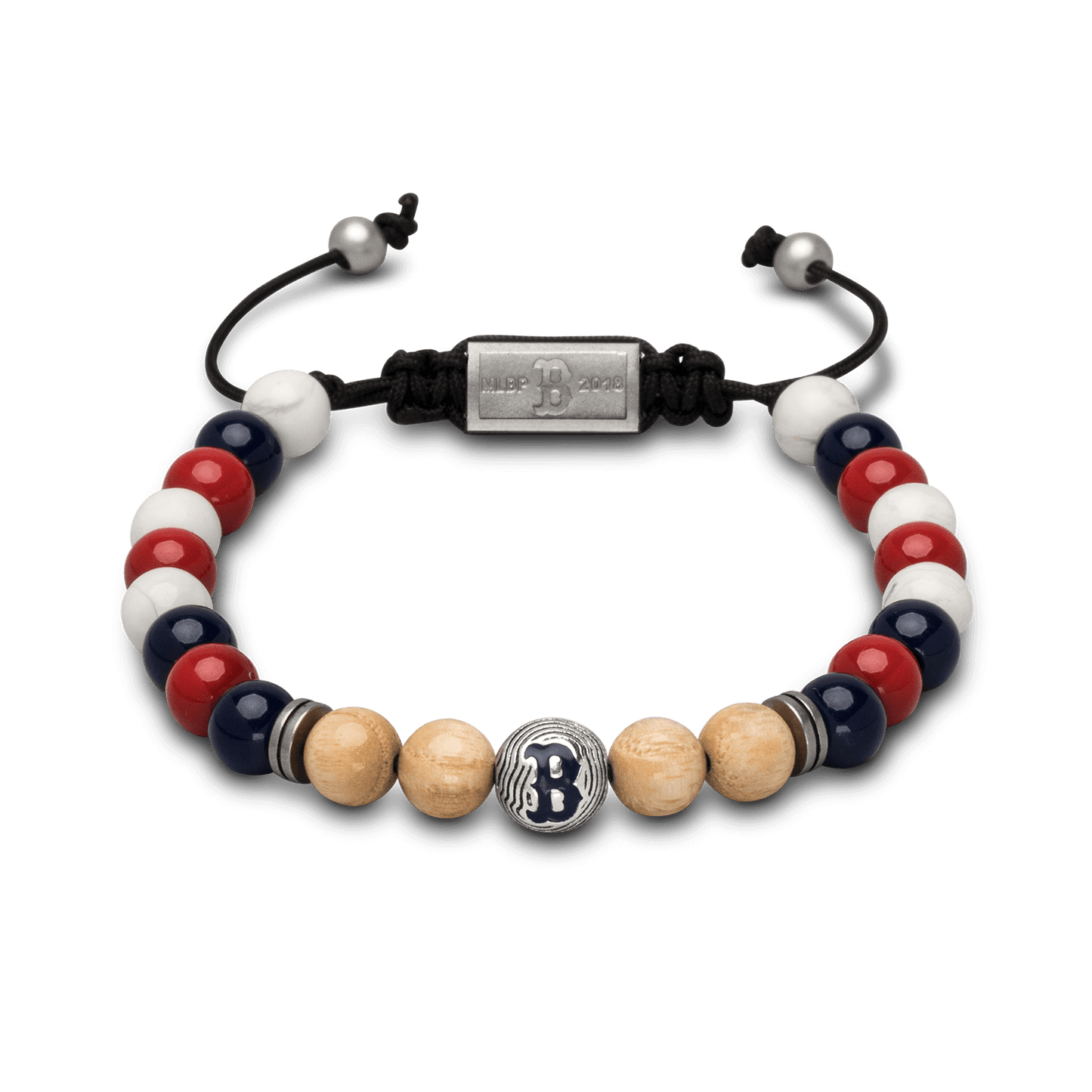 Boston Red Sox Round Macrame Bracelet 8mm by Original Grain