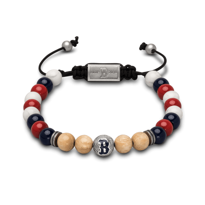 Boston Red Sox Round Macrame Bracelet 8mm by Original Grain