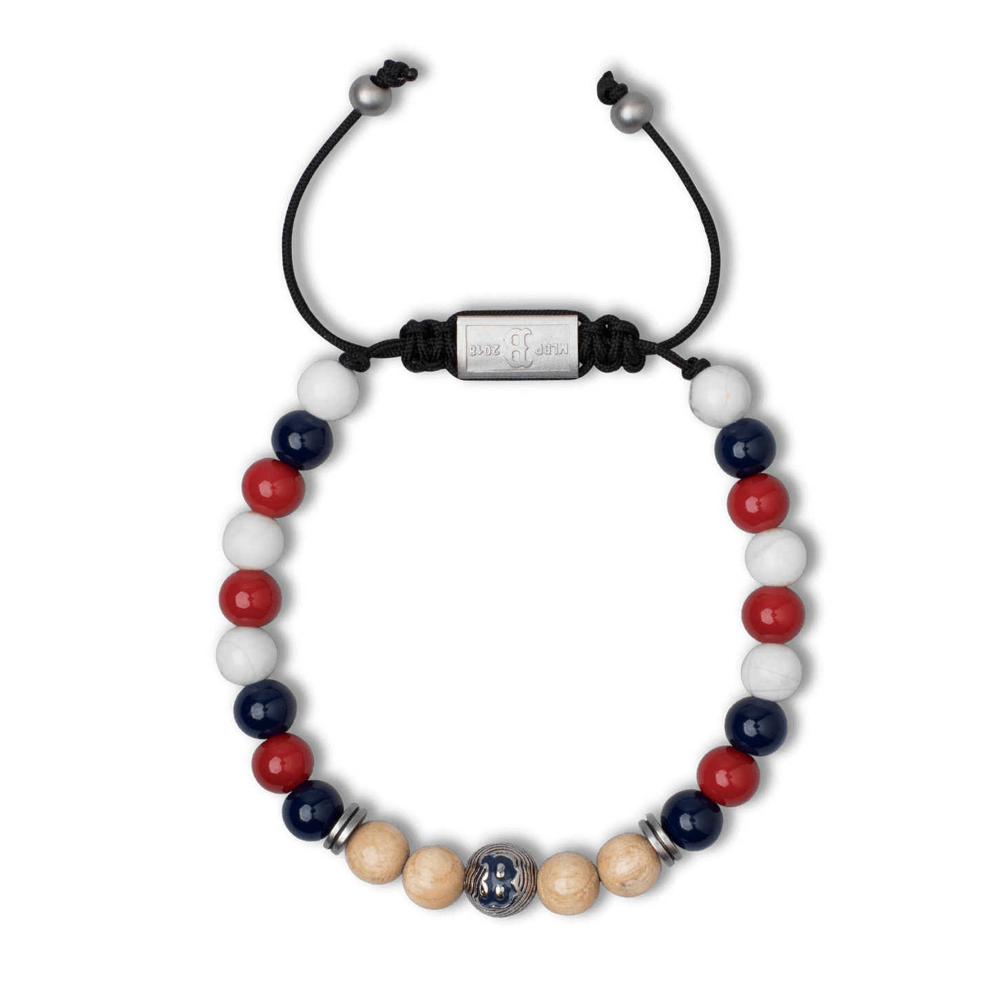 Boston Red Sox Round Macrame Bracelet 8mm by Original Grain