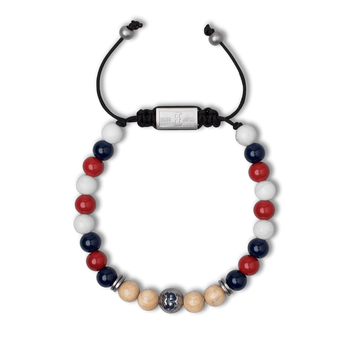 Boston Red Sox Round Macrame Bracelet 8mm by Original Grain