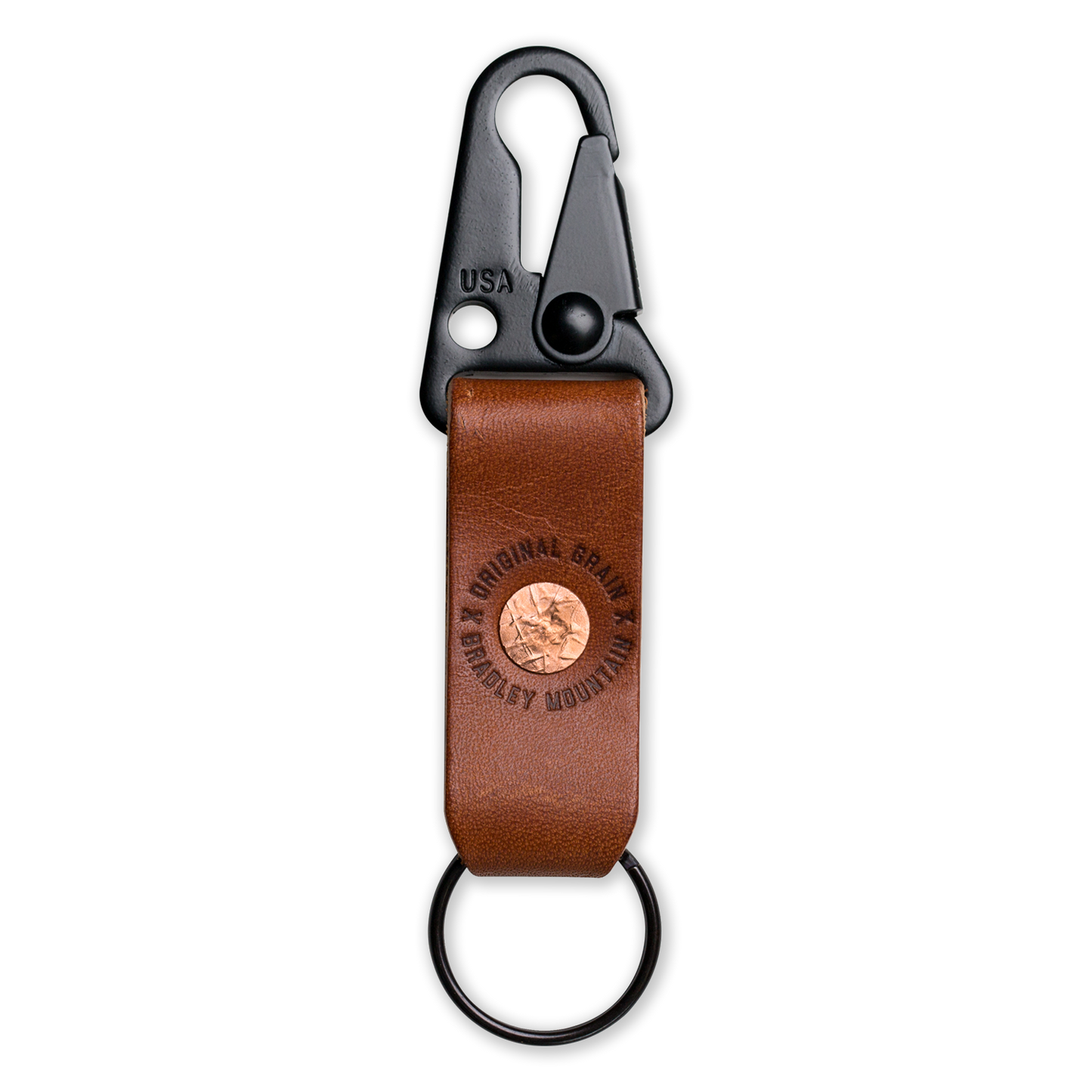 Original Grain x Bradley Mountain Brown Leather Key Fob