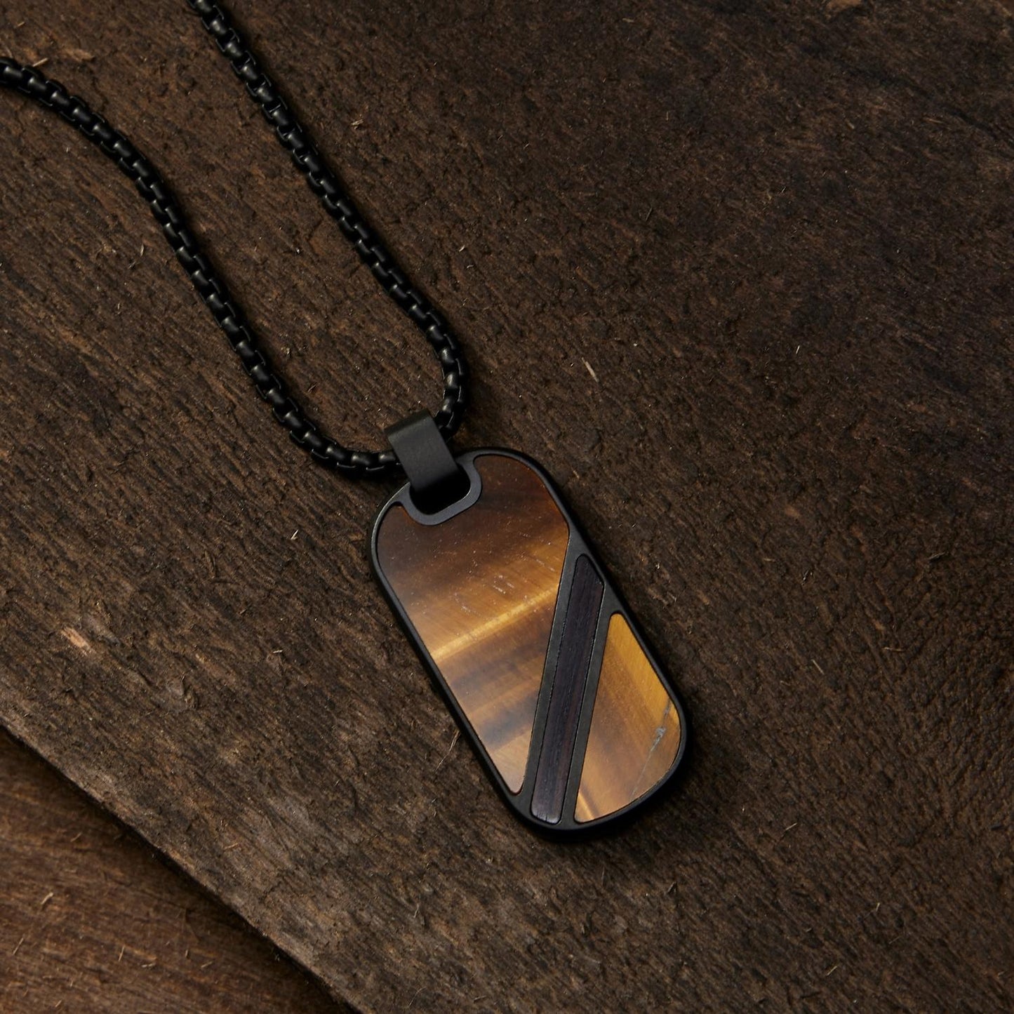 Tigers Eye Blackwood Pendant Necklace