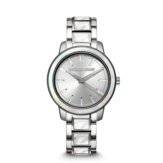Mother of Pearl Silver Womens Barrel 36mm