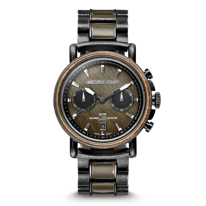 Military Stonewashed Steel Chrono 44 mm von Original Grain