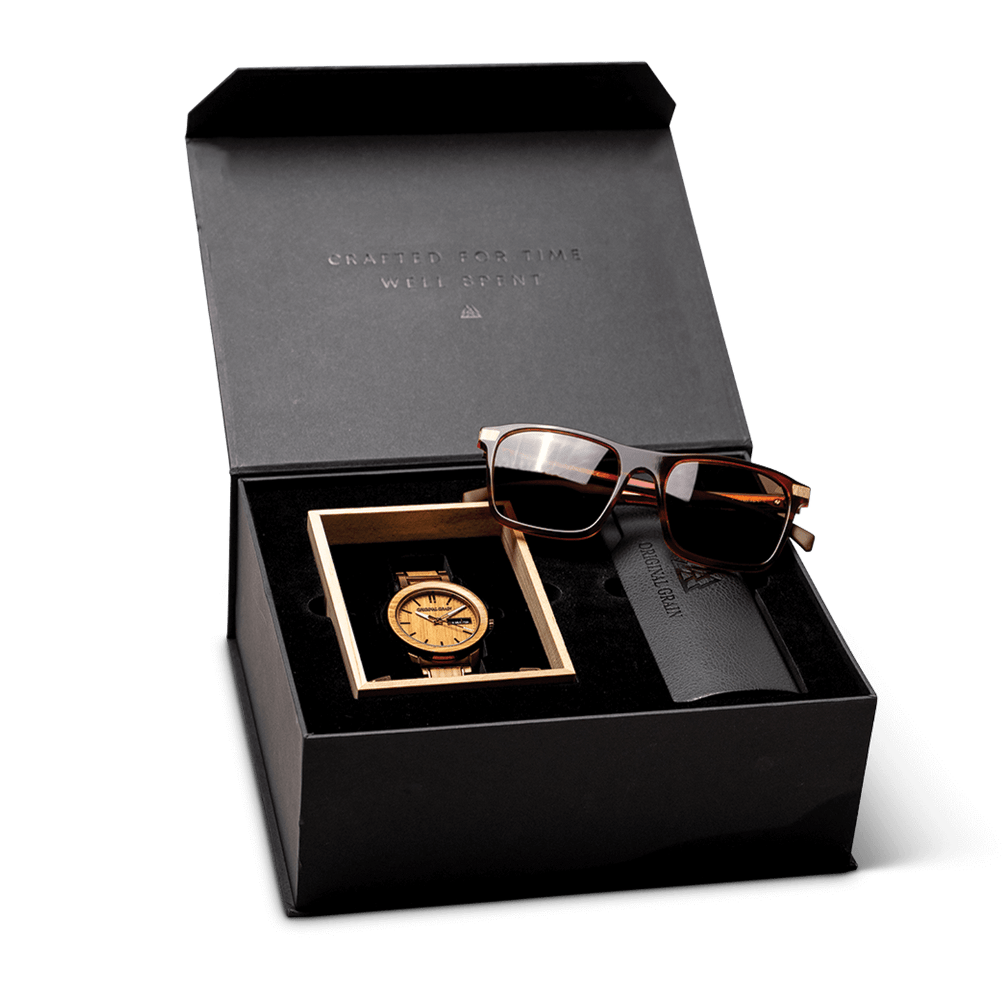 Whiskey Barrel 42mm + Whiskey Brown Sunglass Gift Kit