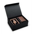 Whiskey Espresso Barrel 42mm Black Gift Box + Brown Leather Wallet by Original Grain