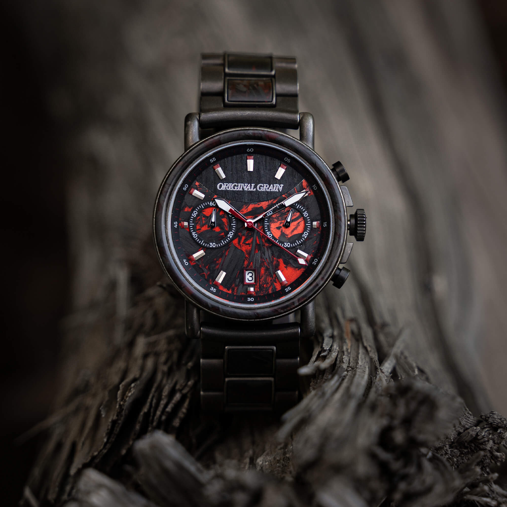 Forest Fire Red Chrono 44mm – Original Grain