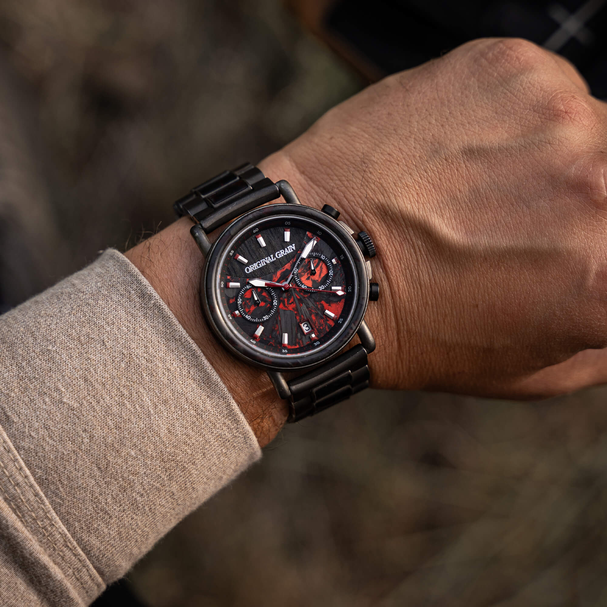 Forest Fire Red Chrono 44mm – Original Grain