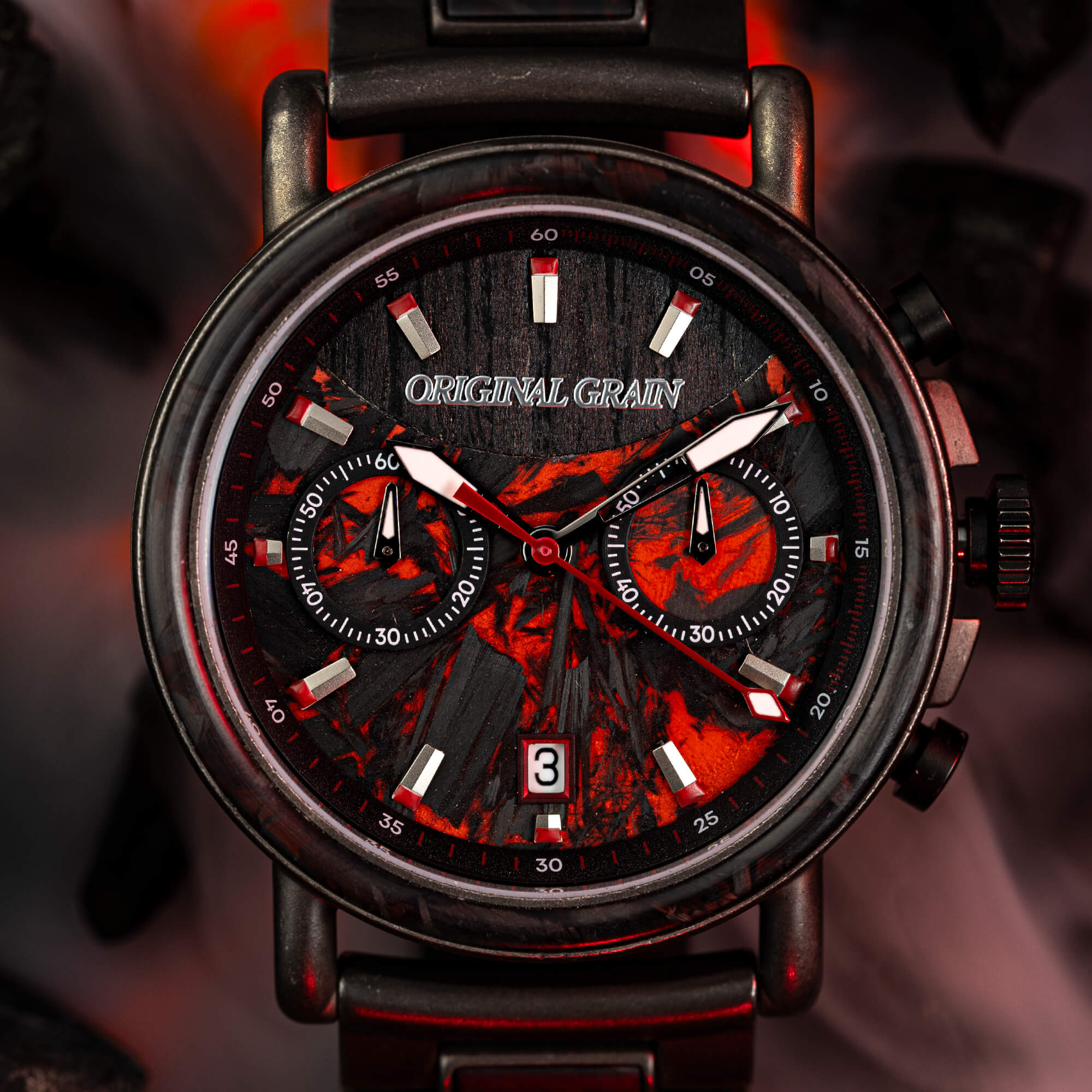 Forest Fire Red Chrono 44mm – Original Grain