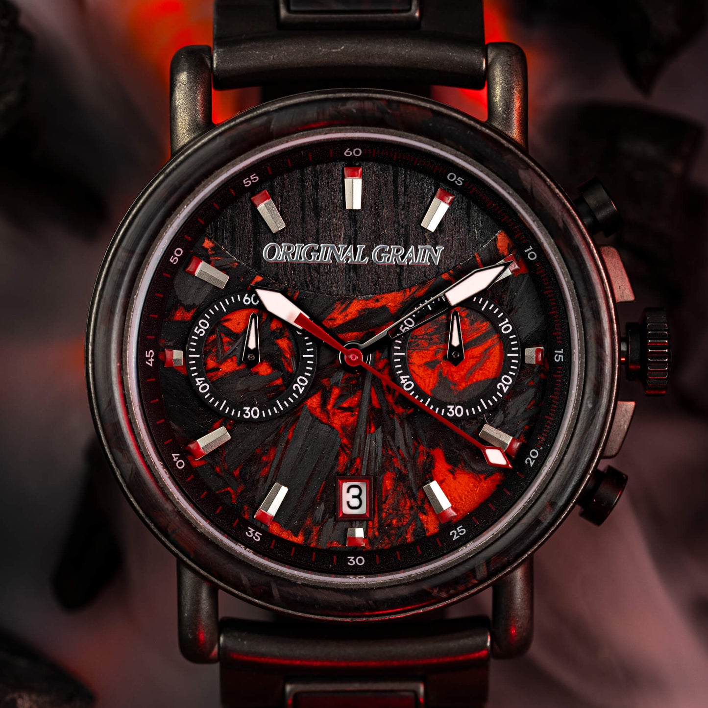 Forest Fire Red Chrono 44mm