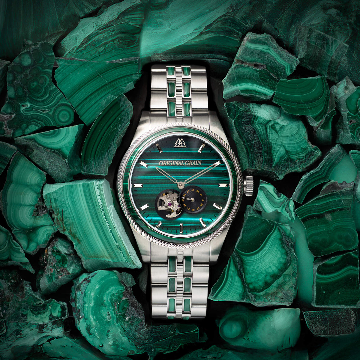 Malachite Silver Vintage Automatic 40mm Original Grain malachite-silver-vintage-automatic-40mm-original-grain