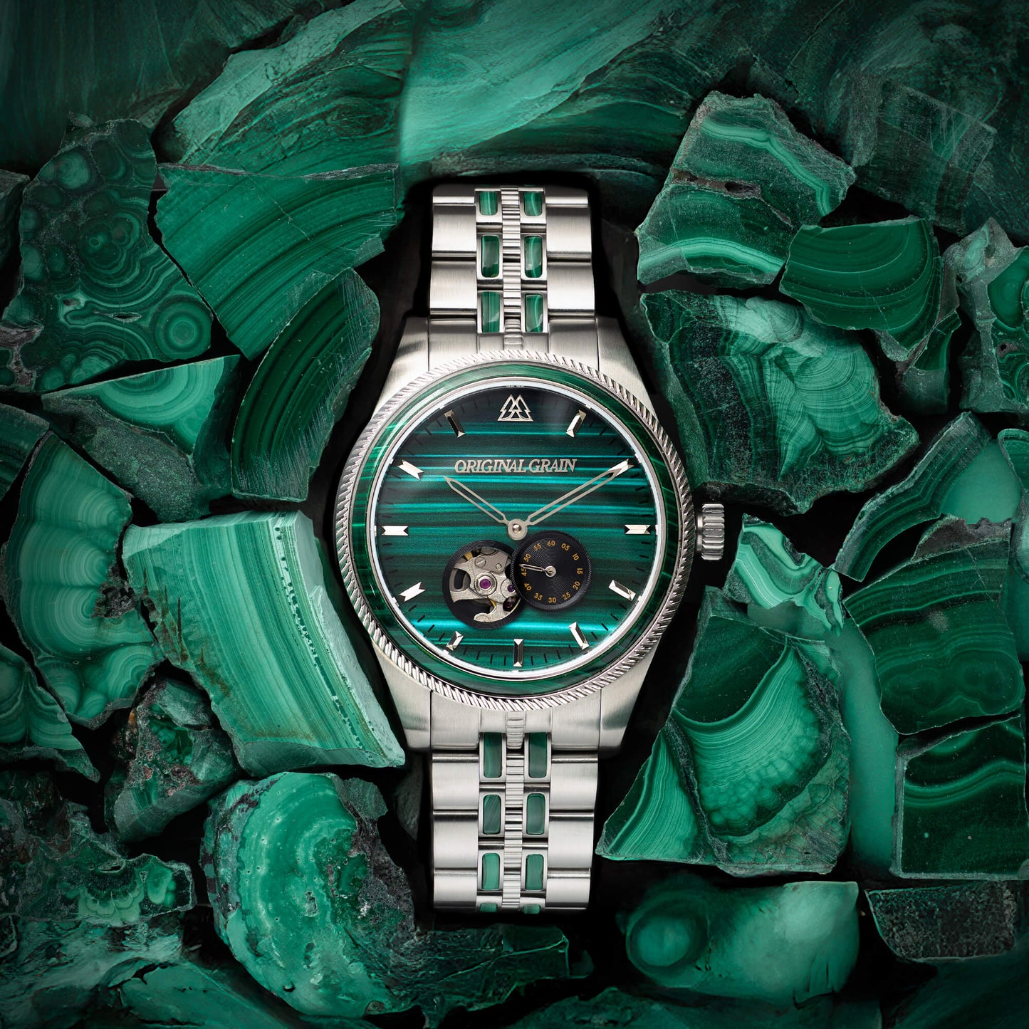 Malachite Silver Vintage Automatic 40mm