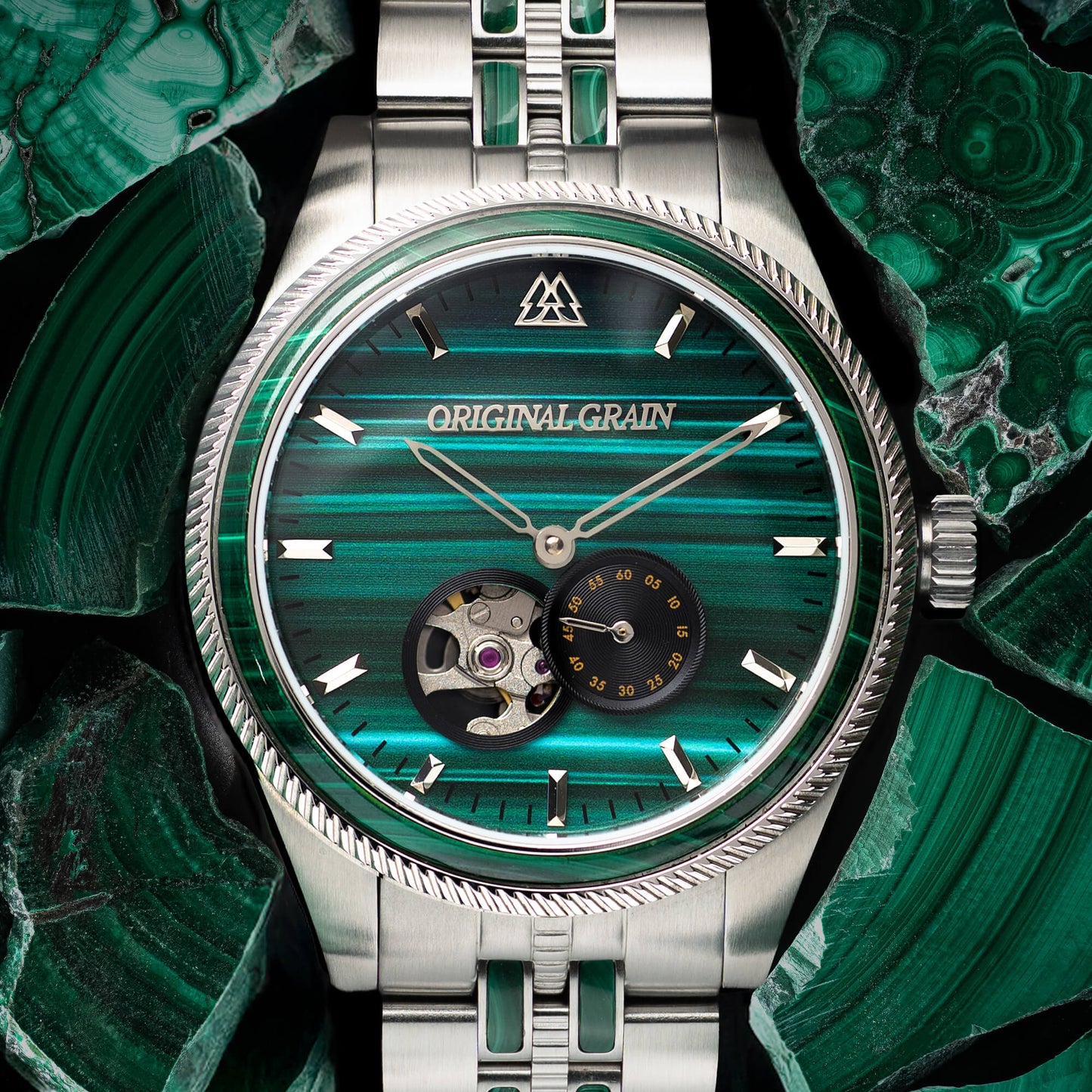 Malachite Silver Vintage Automatic 40mm