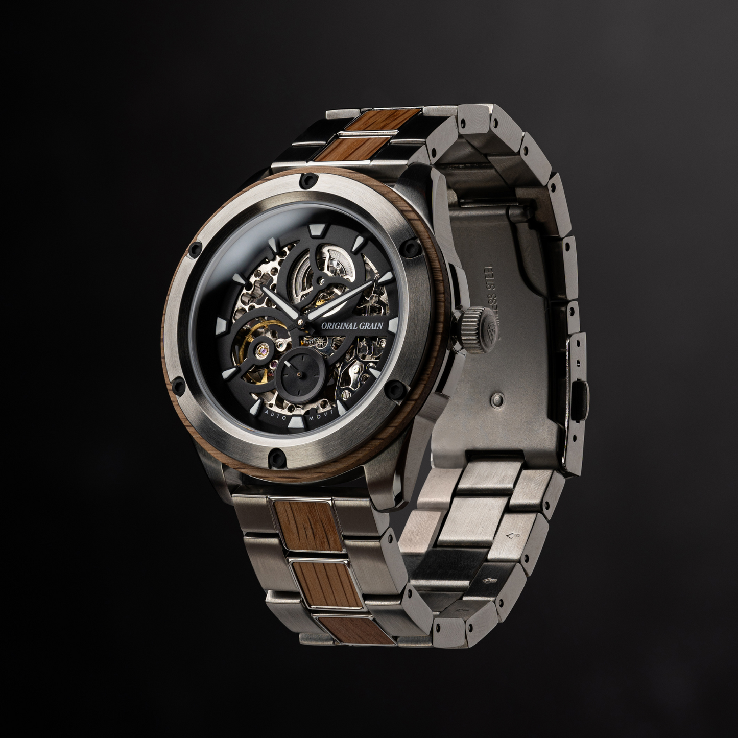 Brewmaster Silber robuste Automatikuhr 44 mm