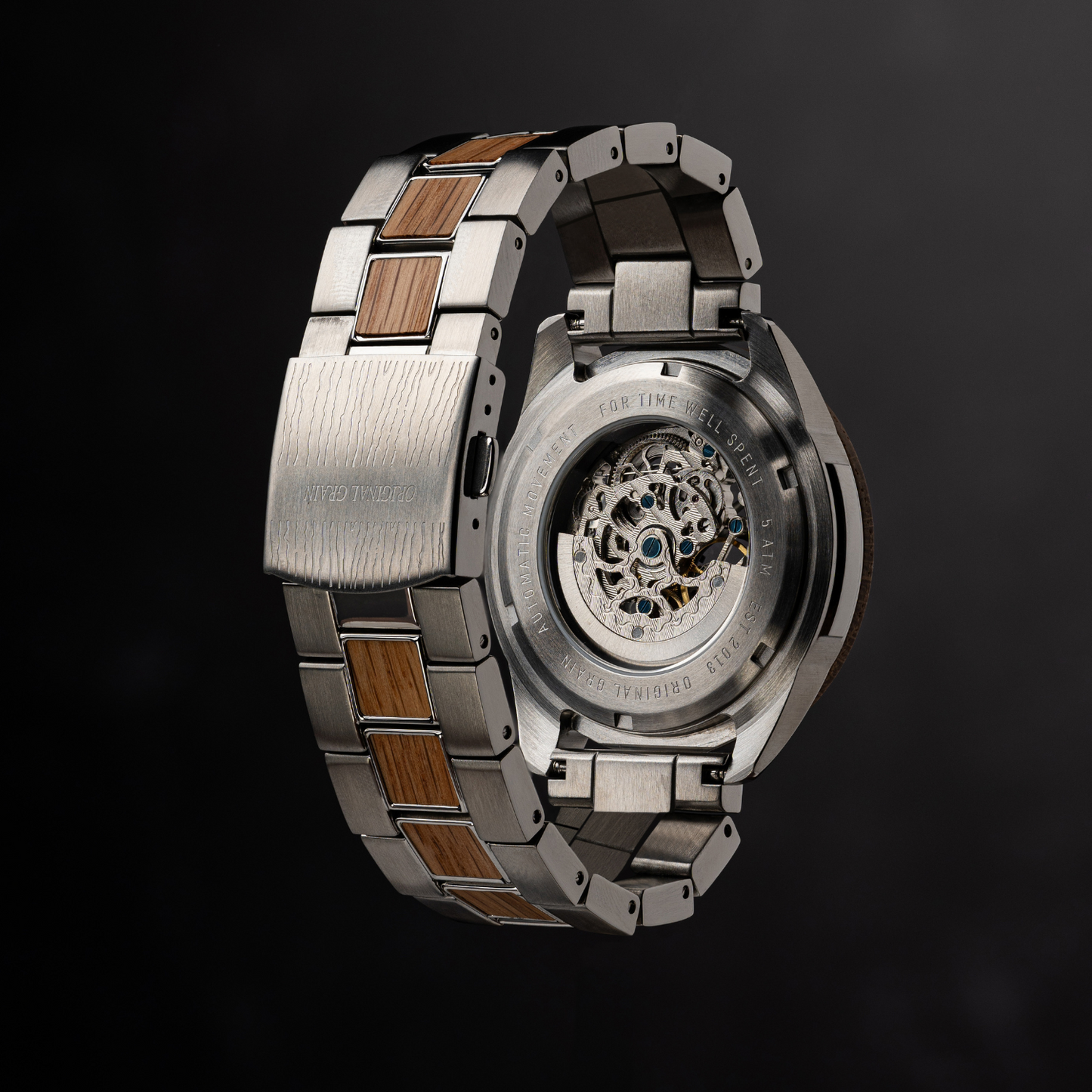 Brewmaster Silber robuste Automatikuhr 44 mm