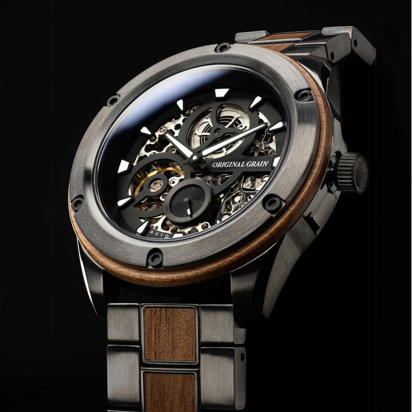 Koa Gunmetal Rugged Automatic 44mm