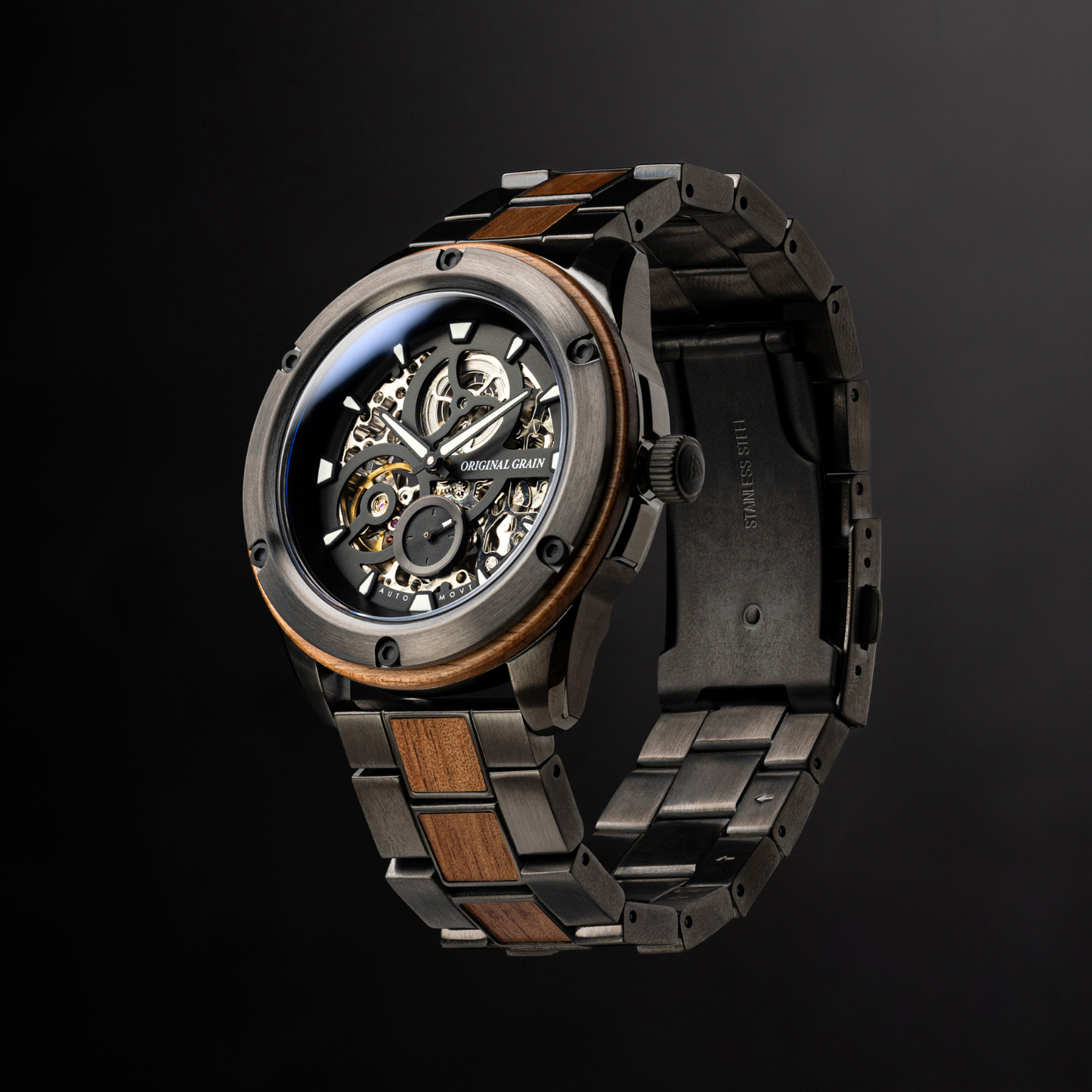 Koa Gunmetal Rugged Automatic 44mm