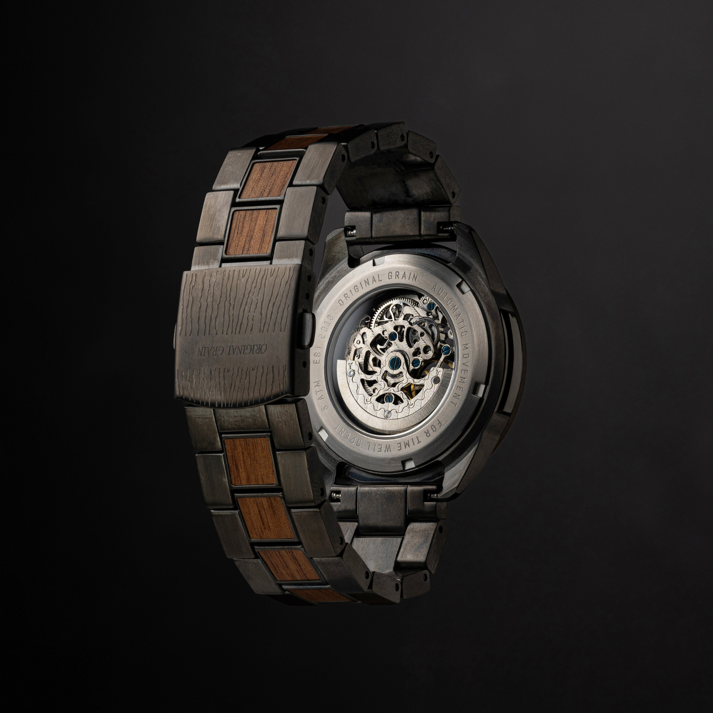 Koa Gunmetal Rugged Automatic 44mm