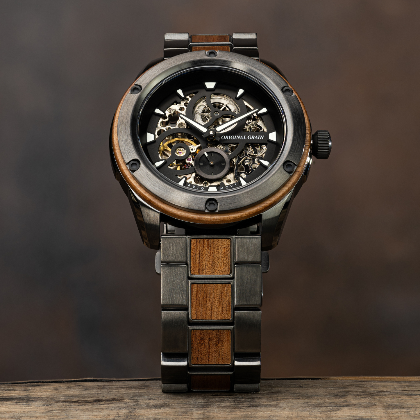 Koa Gunmetal Rugged Automatic 44mm