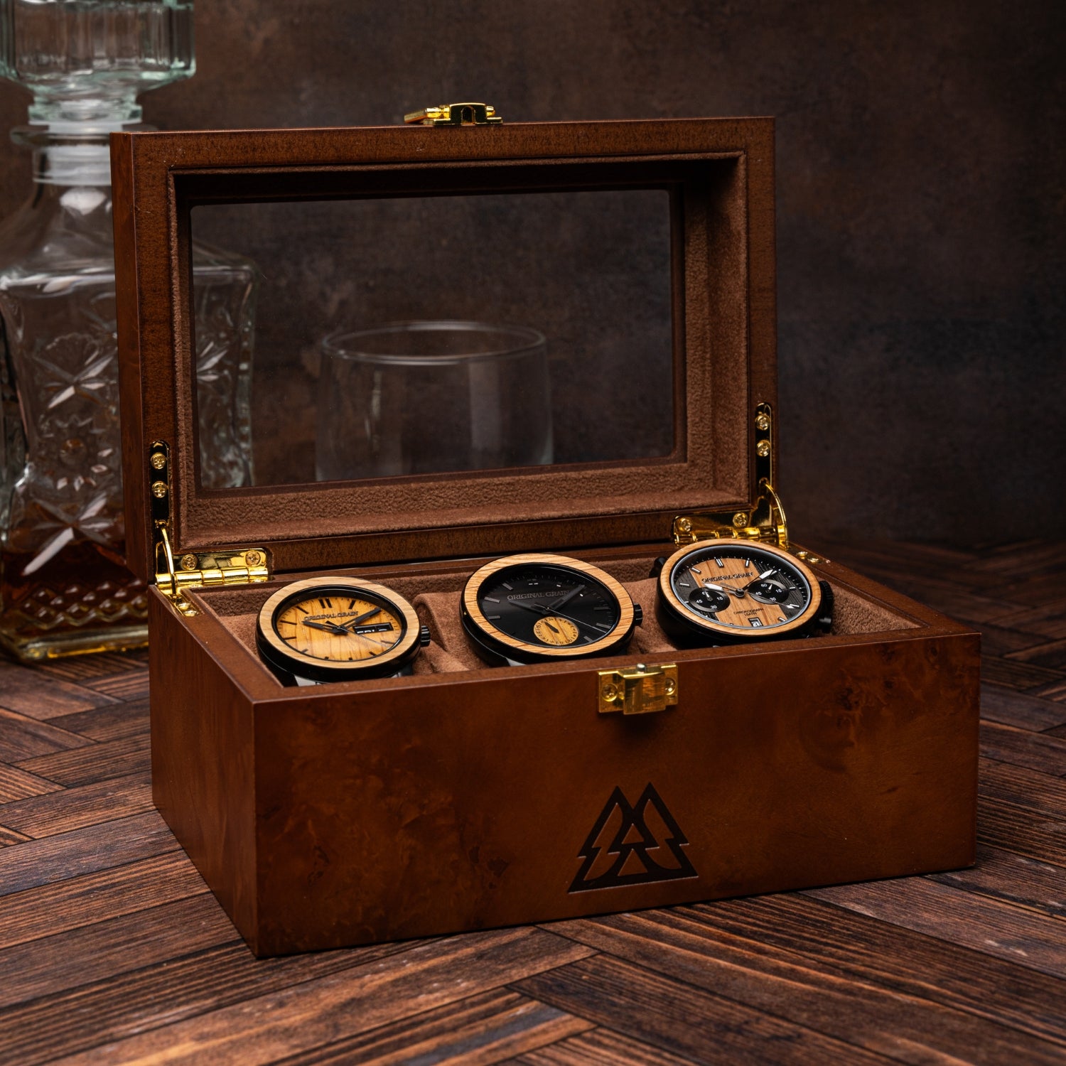 Burl wood watch box deals