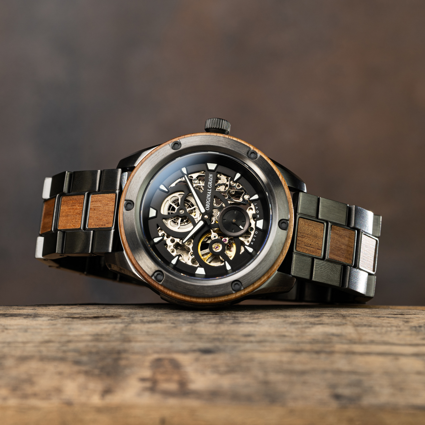 Koa Gunmetal Rugged Automatic 44mm