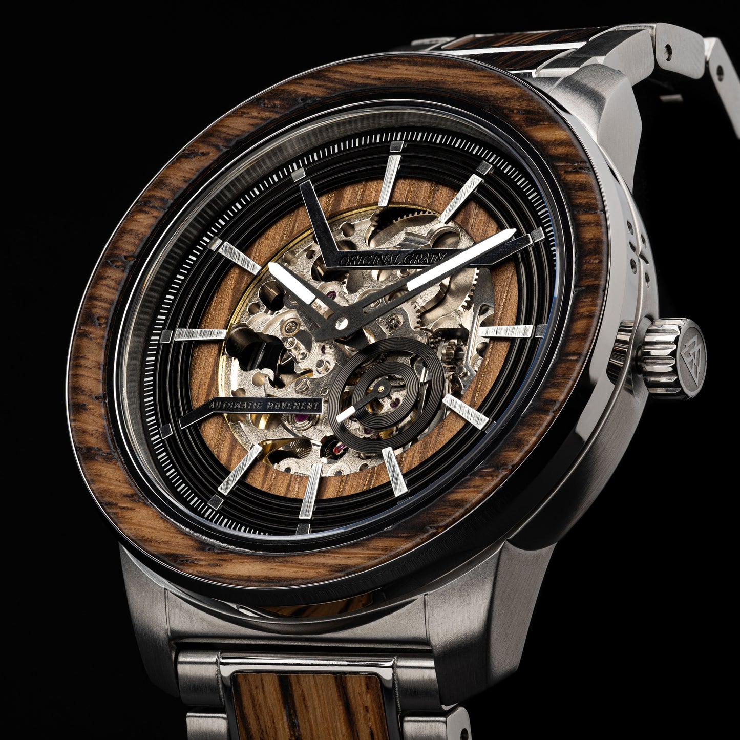 Charred Whiskey Silver Barrel Automatic 46mm